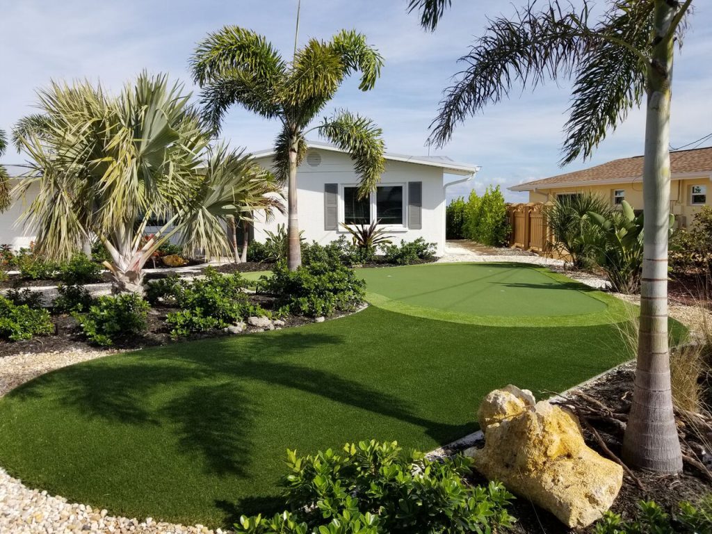 Styling a small backyard with artificial grass