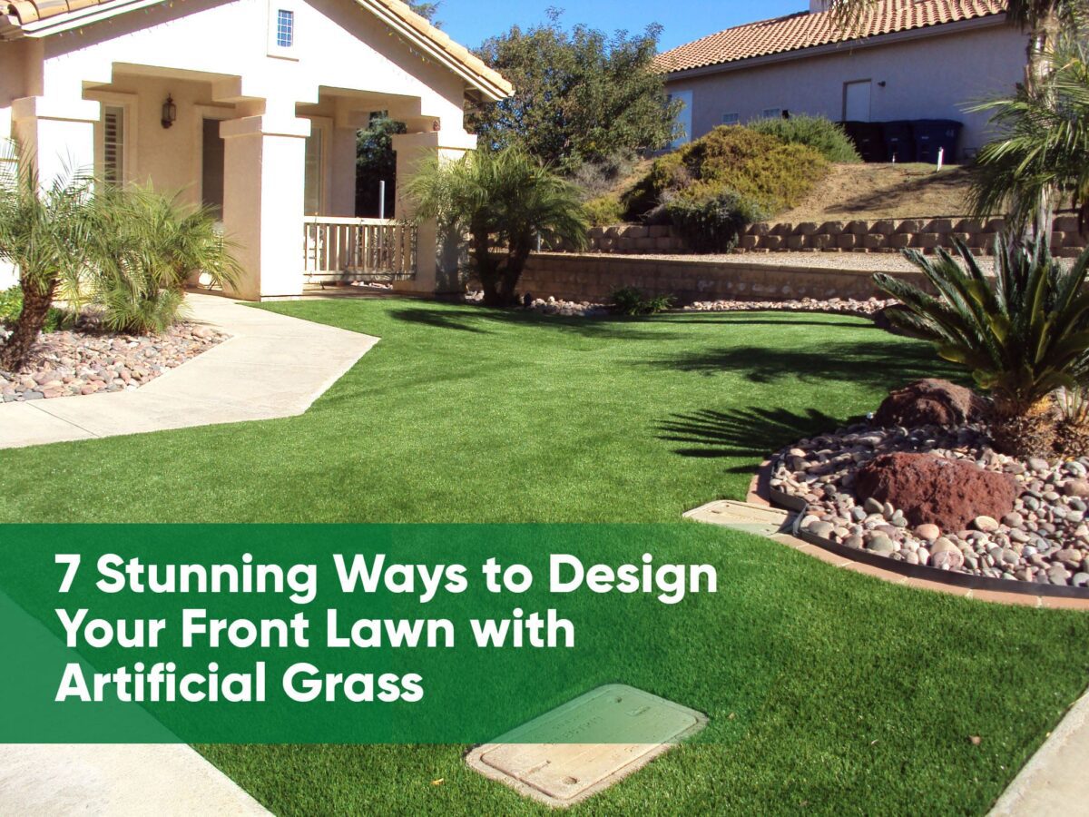 From geometric patterns to topiaries, there are countless ways to style your front yard with artificial grass.